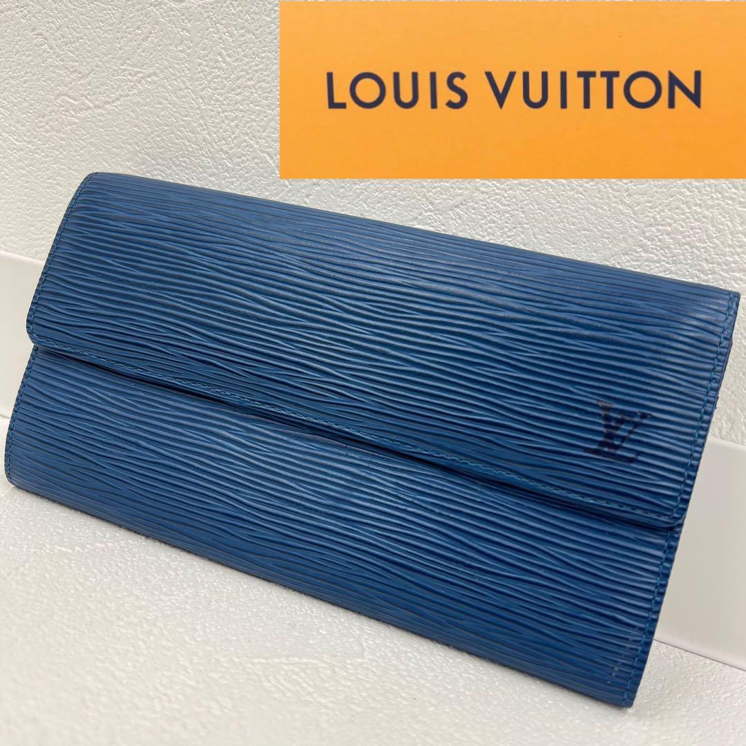 (B0121112)VUITTON エピ 長財布 ブルー CA0999