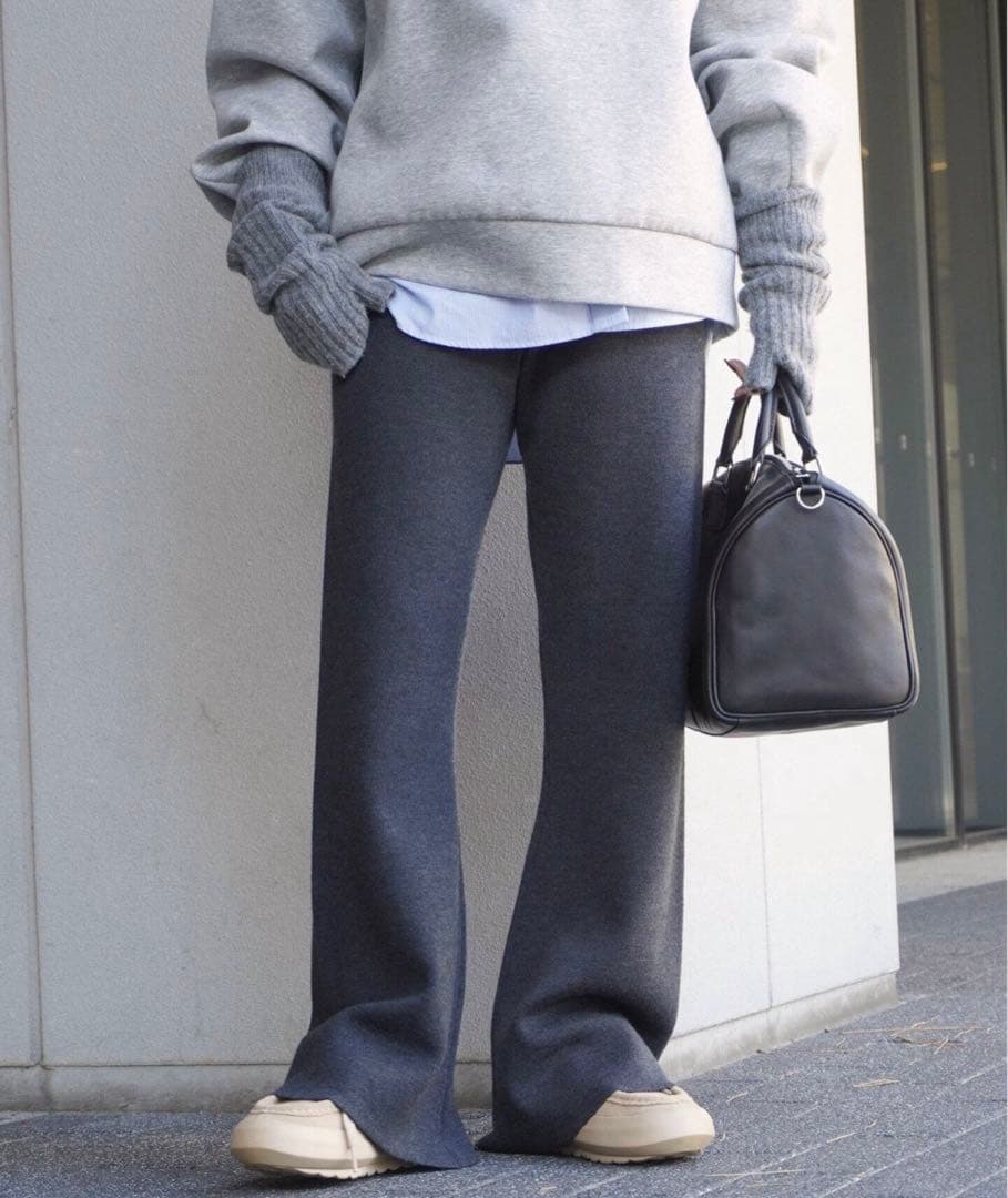 AP STUDIO　エーピーストゥディオ　スムージーニットパンツ　グレー