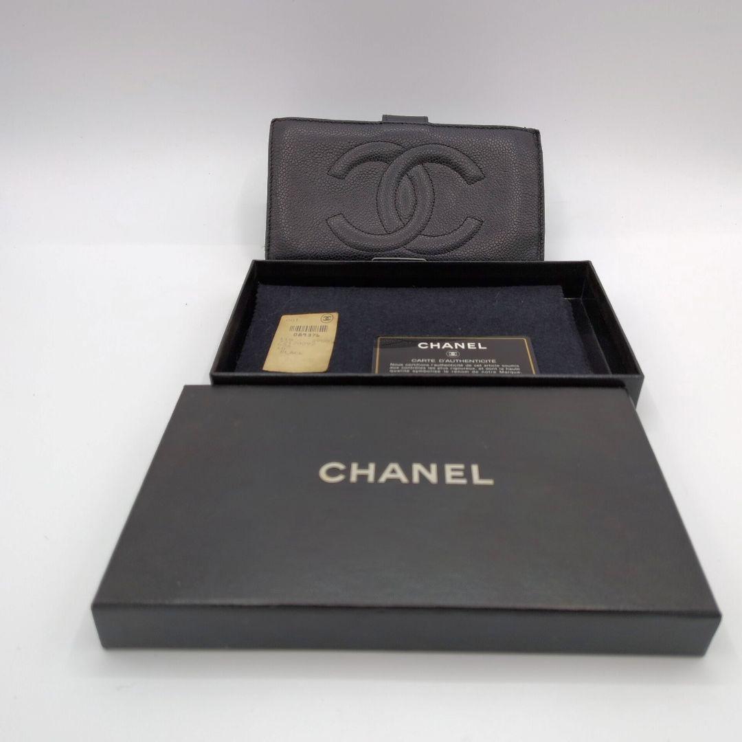 CHANEL シャネル ココマーク キャビアスキン 長財布 ラムスキン