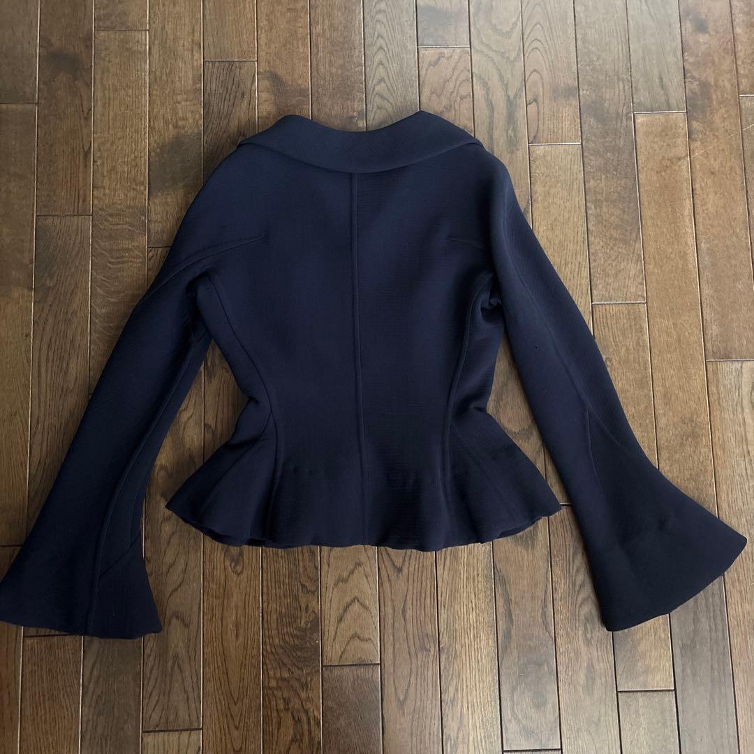 Yohji Yamamotoネイビー フレアスリーブ テーラードジャケット