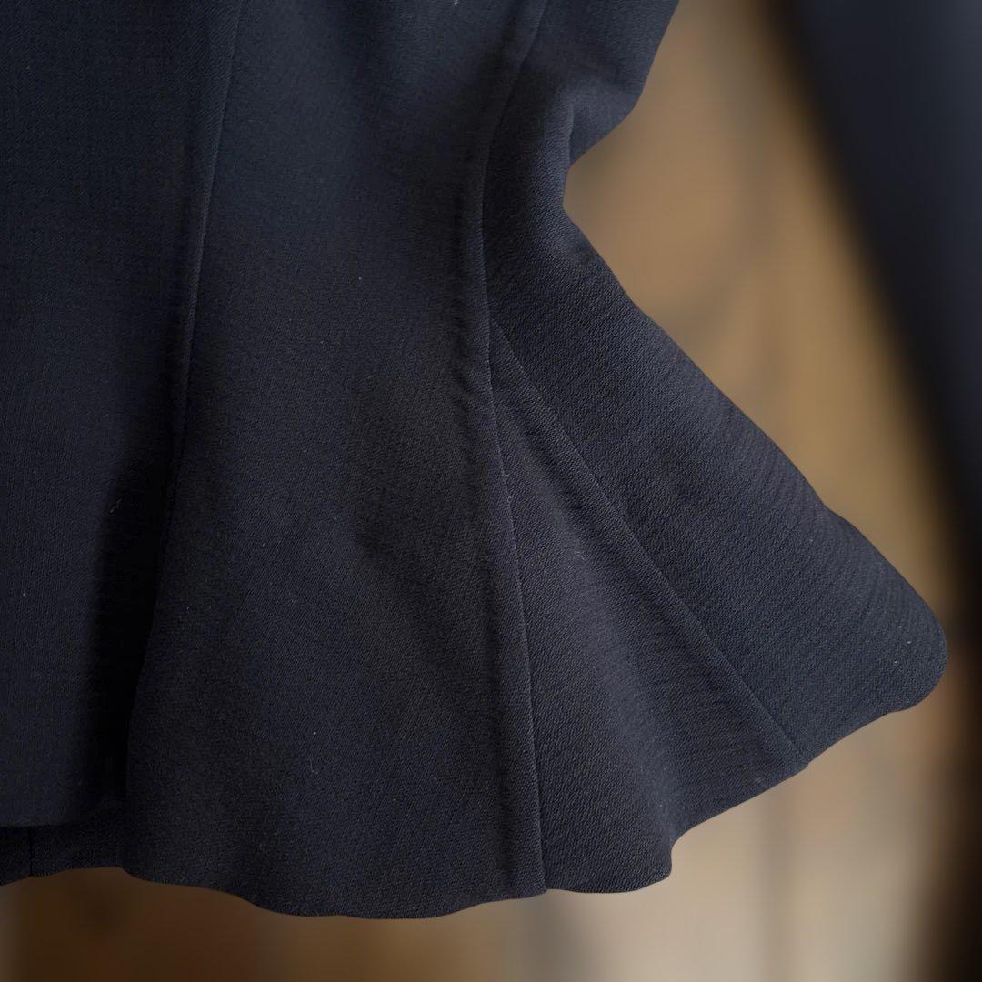 Yohji Yamamotoネイビー フレアスリーブ テーラードジャケット