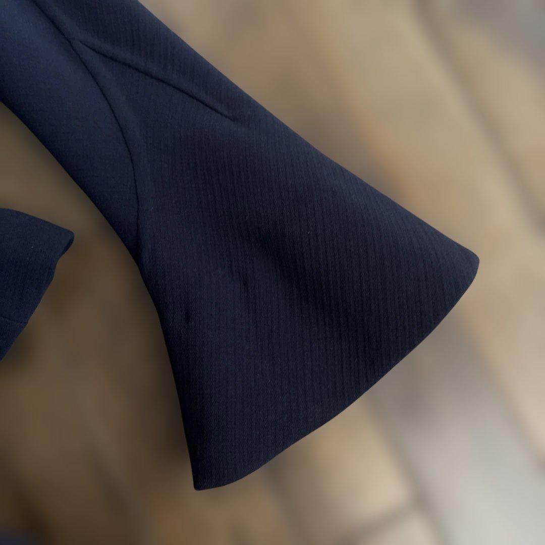 Yohji Yamamotoネイビー フレアスリーブ テーラードジャケット