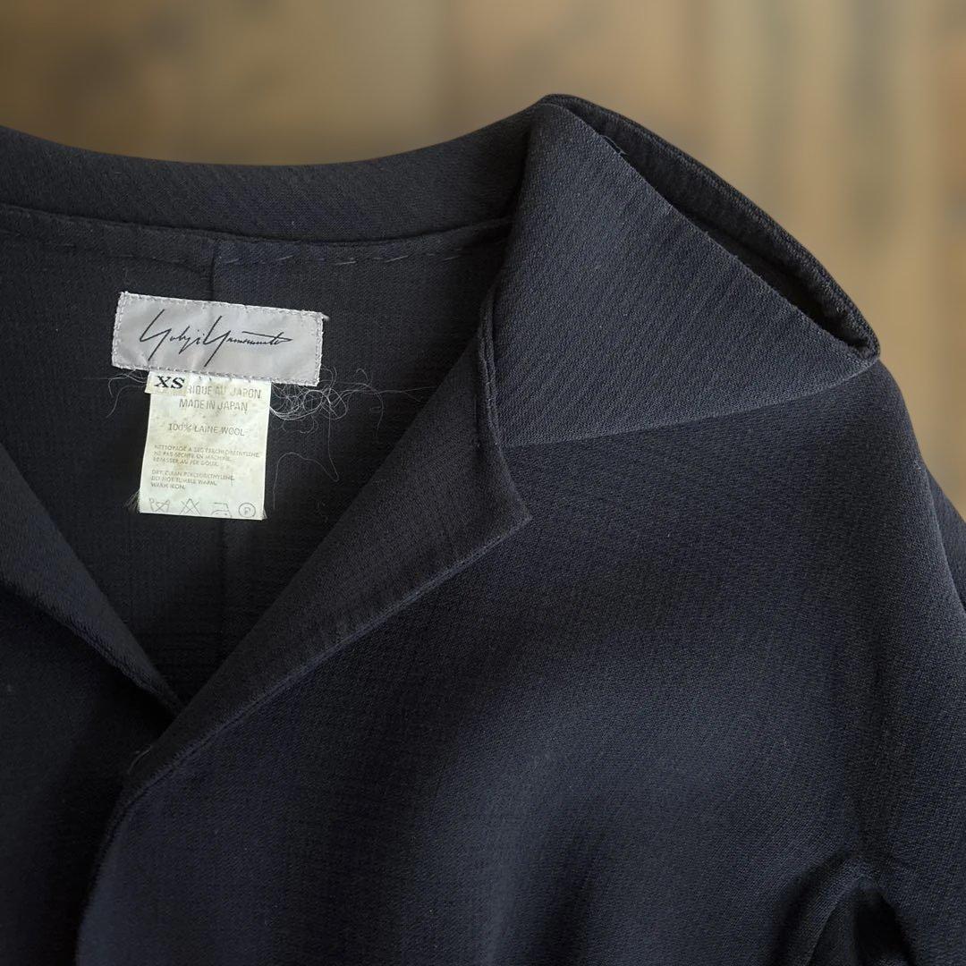 Yohji Yamamotoネイビー フレアスリーブ テーラードジャケット