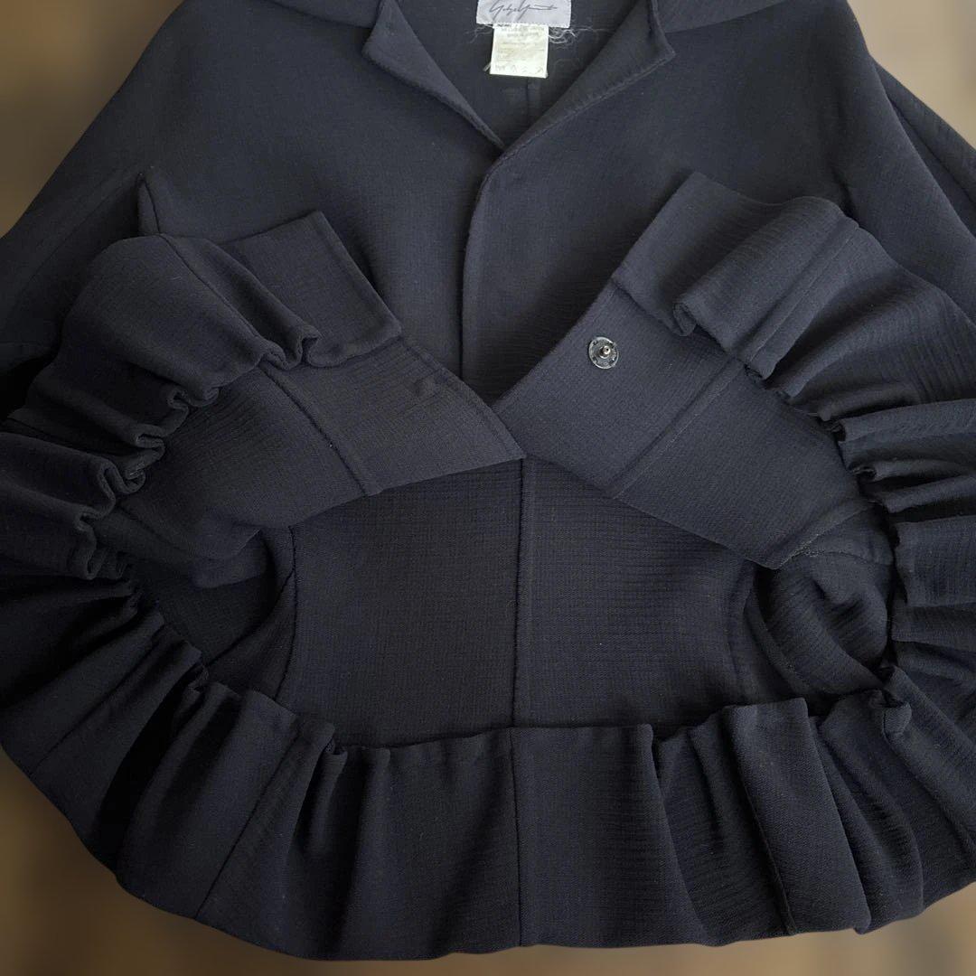 Yohji Yamamotoネイビー フレアスリーブ テーラードジャケット