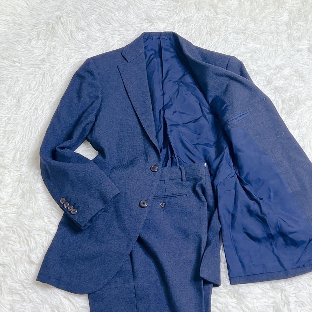 BEAMS F スーツ　セットアップ　ネイビー　日本製　ウール100%