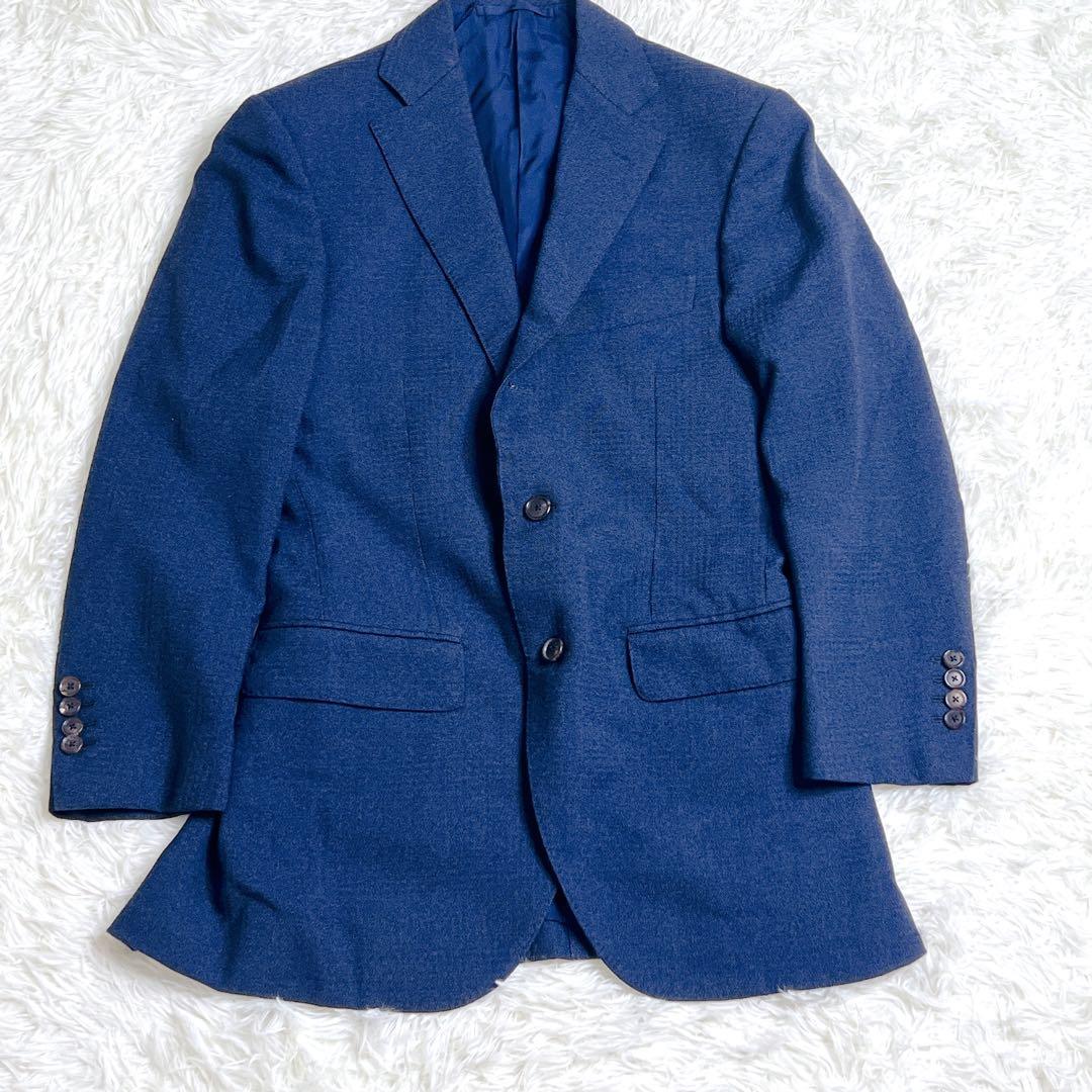 BEAMS F スーツ　セットアップ　ネイビー　日本製　ウール100%