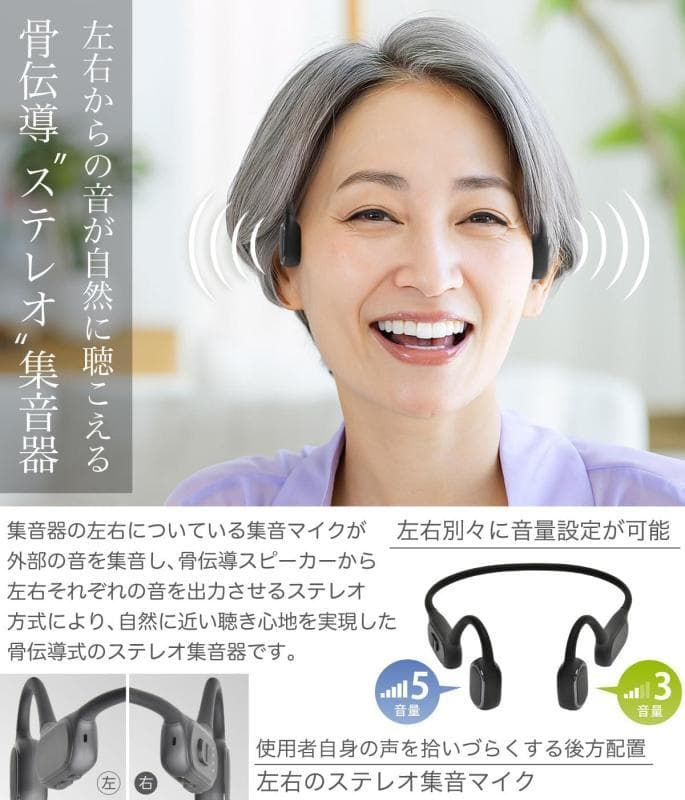 【未開封新品】骨伝導集音器 Bluetooth5.3 ワイヤレス 福耳極