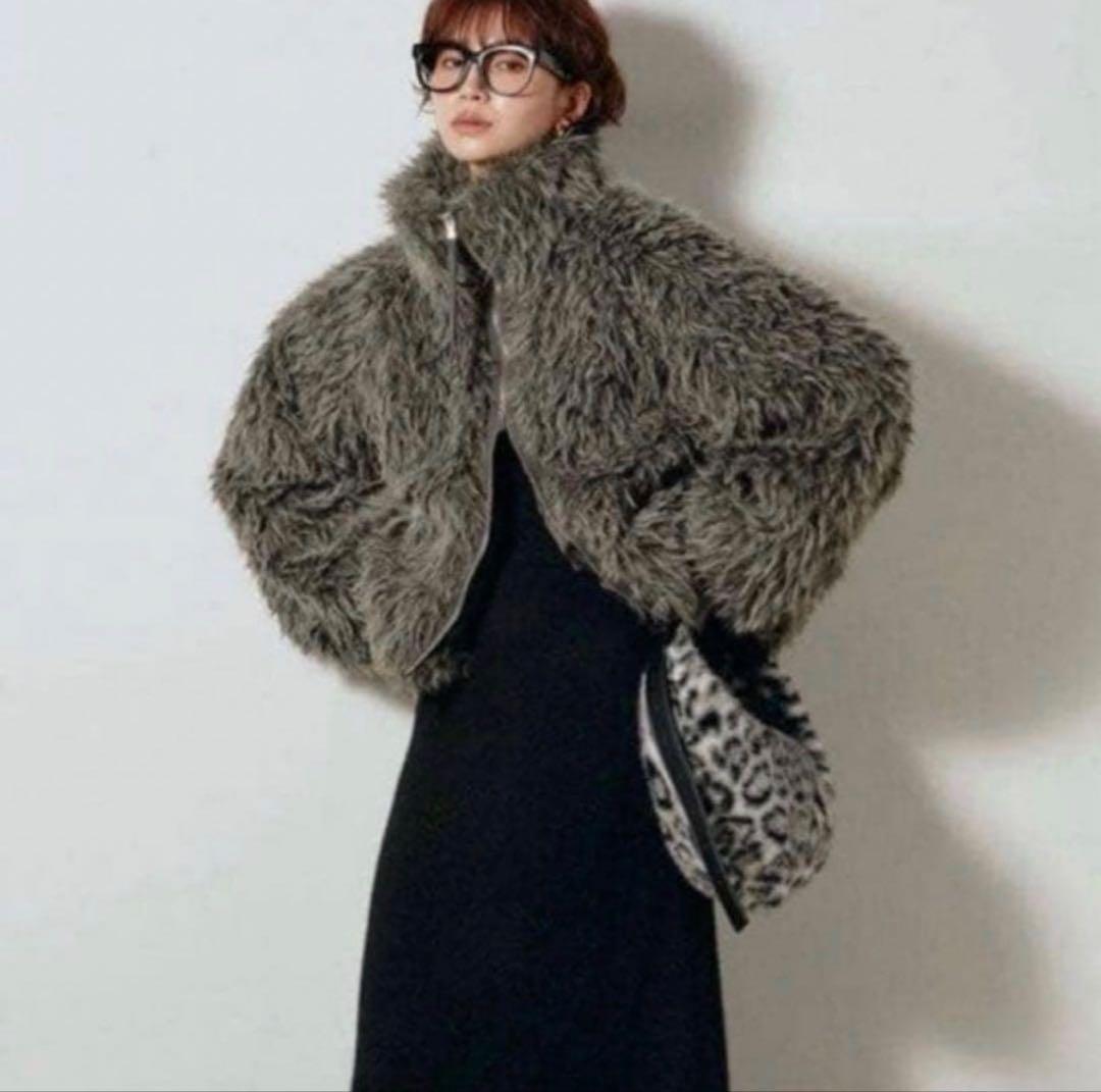 【新品・正規品】 ESICA ミックスシープファースタンドブルゾン