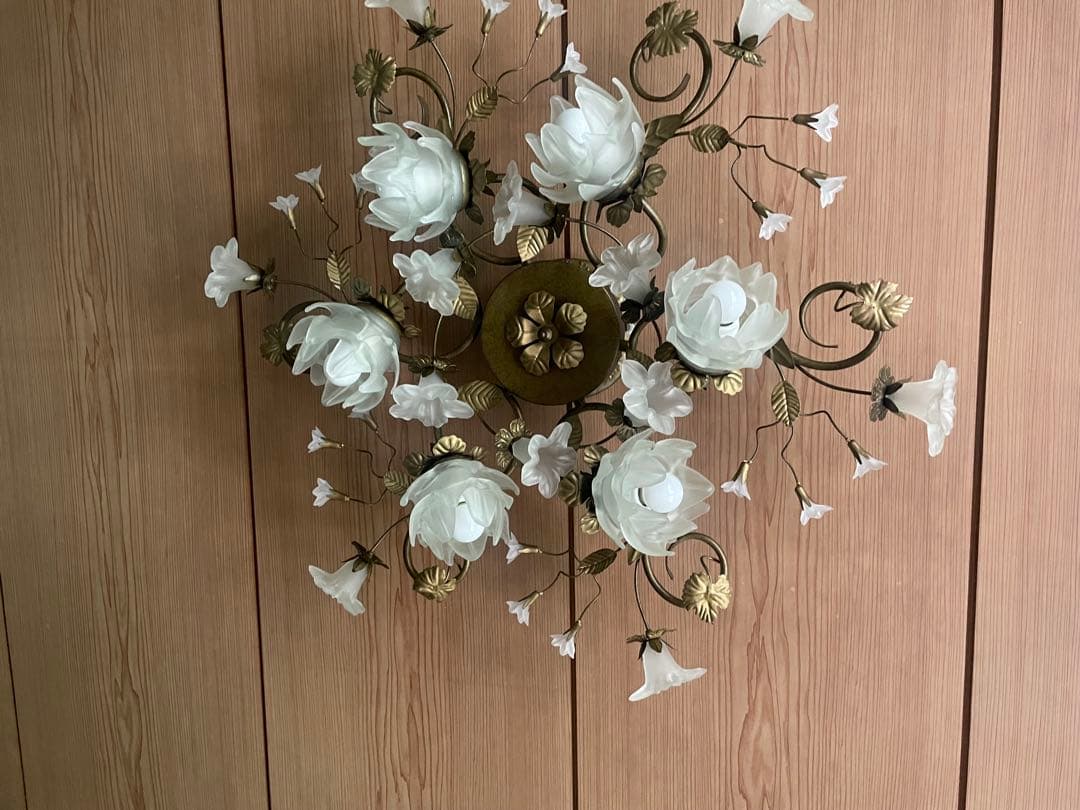 花の形状の6灯シャンデリア