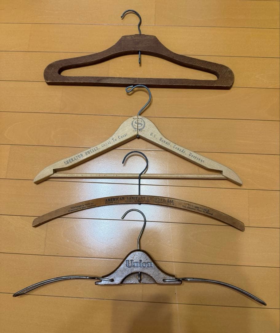ビンテージ ハンガー 7本セット USA ウッドハンガー　アメリカ製
