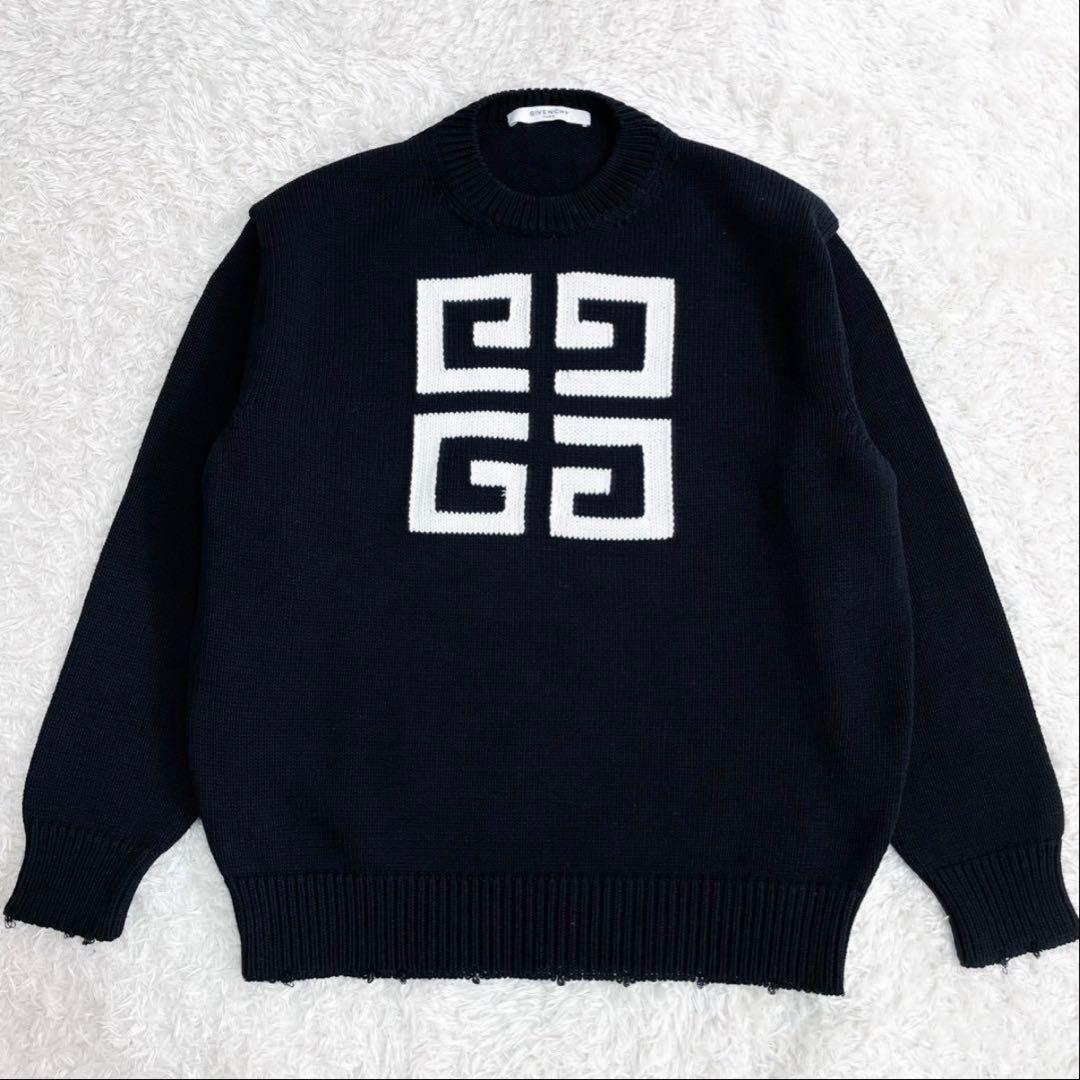 極美品！GIVENCHY クルーネックニット 4Gロゴ ヴィンテージデザイン L