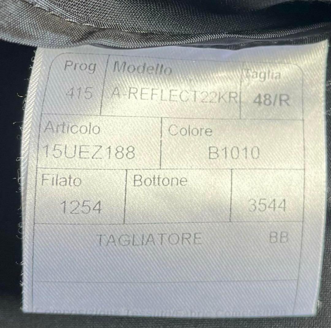 <美品>TAGLIATORE 新ロゴ reflect ネイビー ウールスーツ48