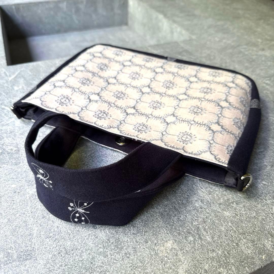 ハンドメイド　ミナペルホネン　アネモネ&choucho dop生地　バッグ