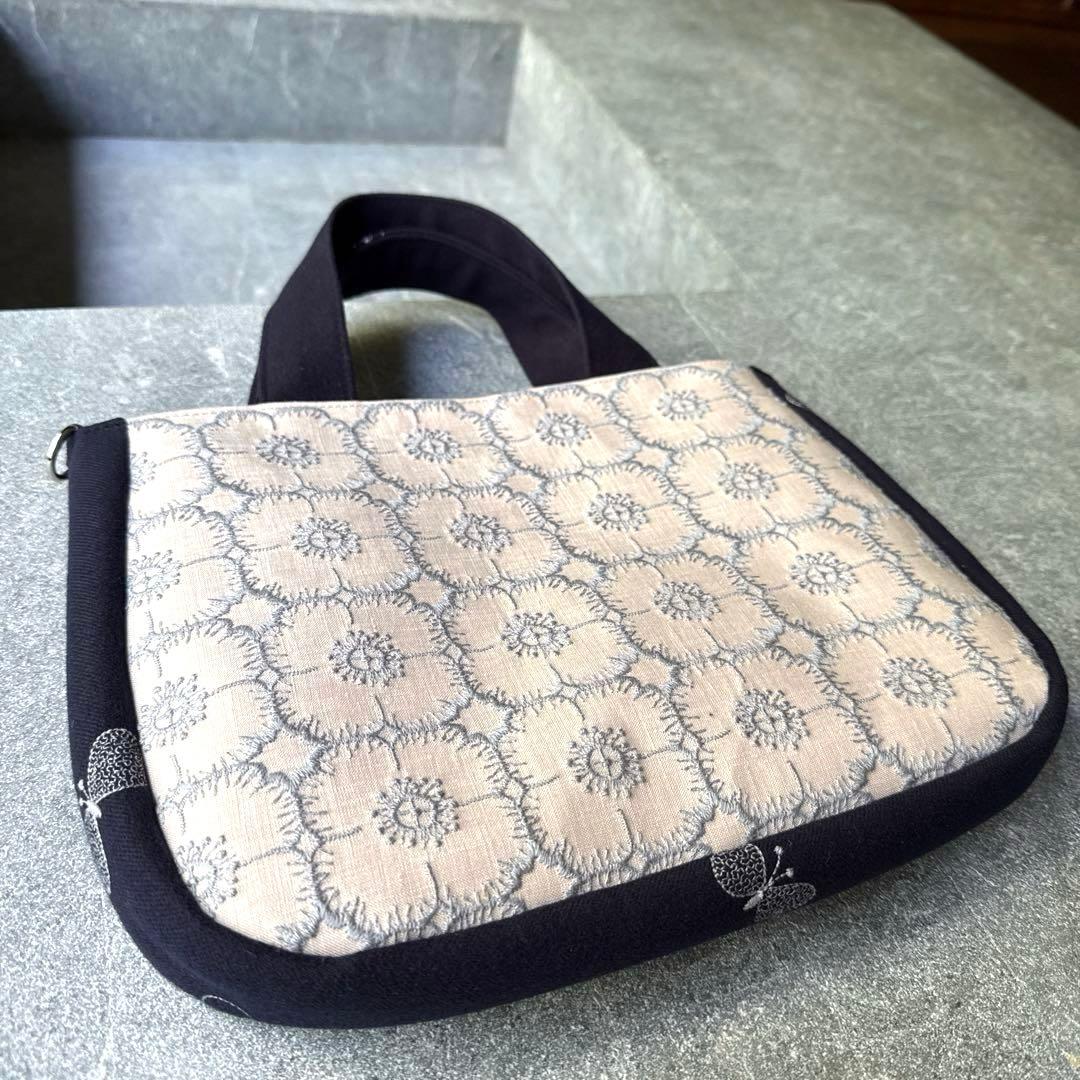 ハンドメイド　ミナペルホネン　アネモネ&choucho dop生地　バッグ