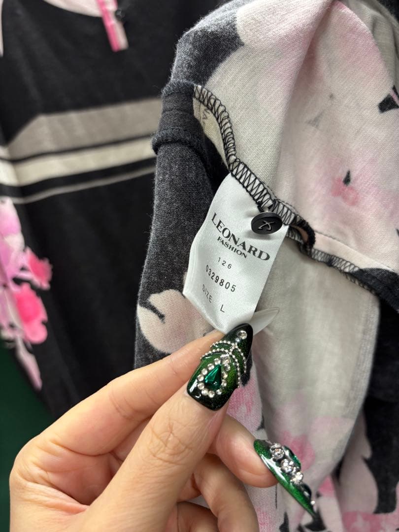 LEONARD 花柄 七分袖ワンピース