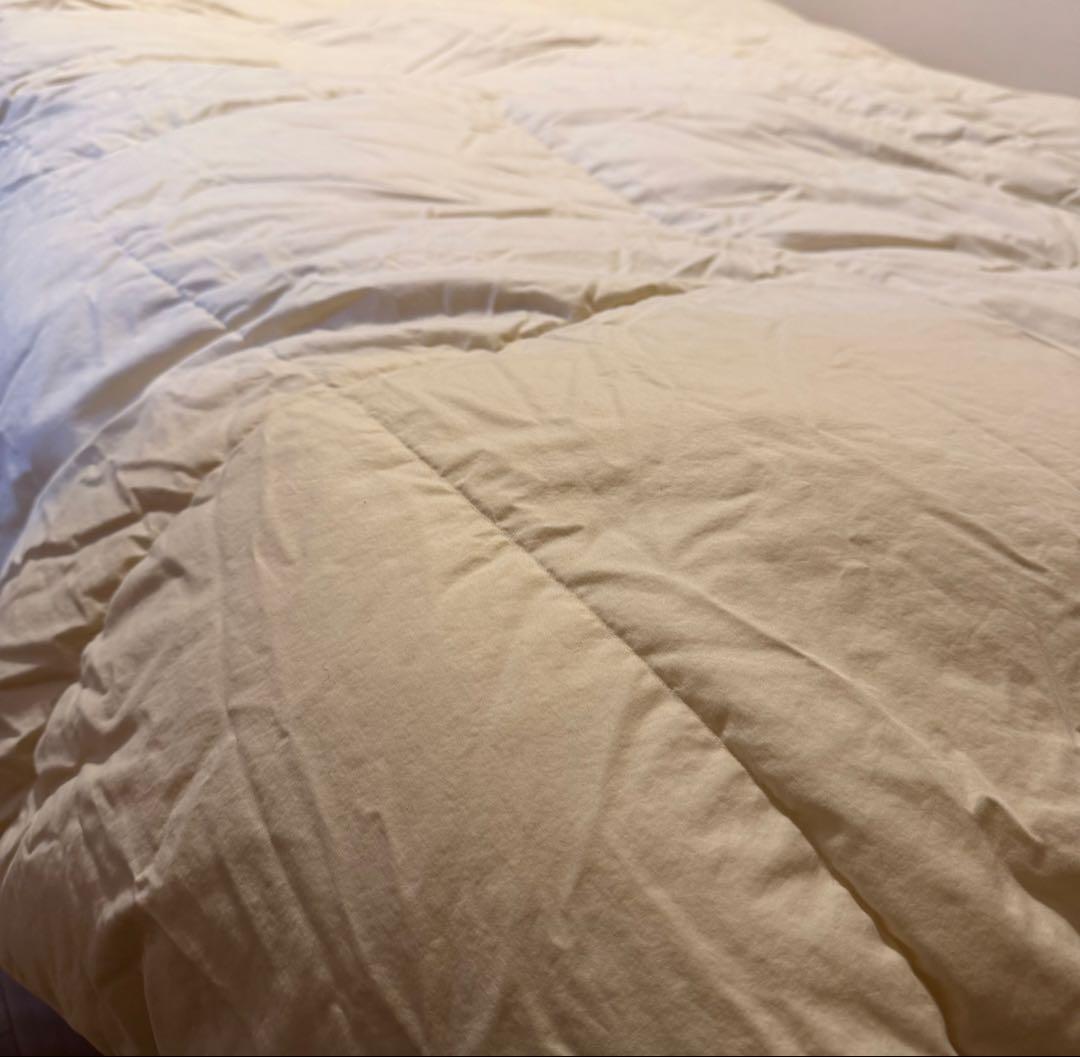 羽毛布団 セミダブル ホワイトグースダウン93% 二層立体キルト