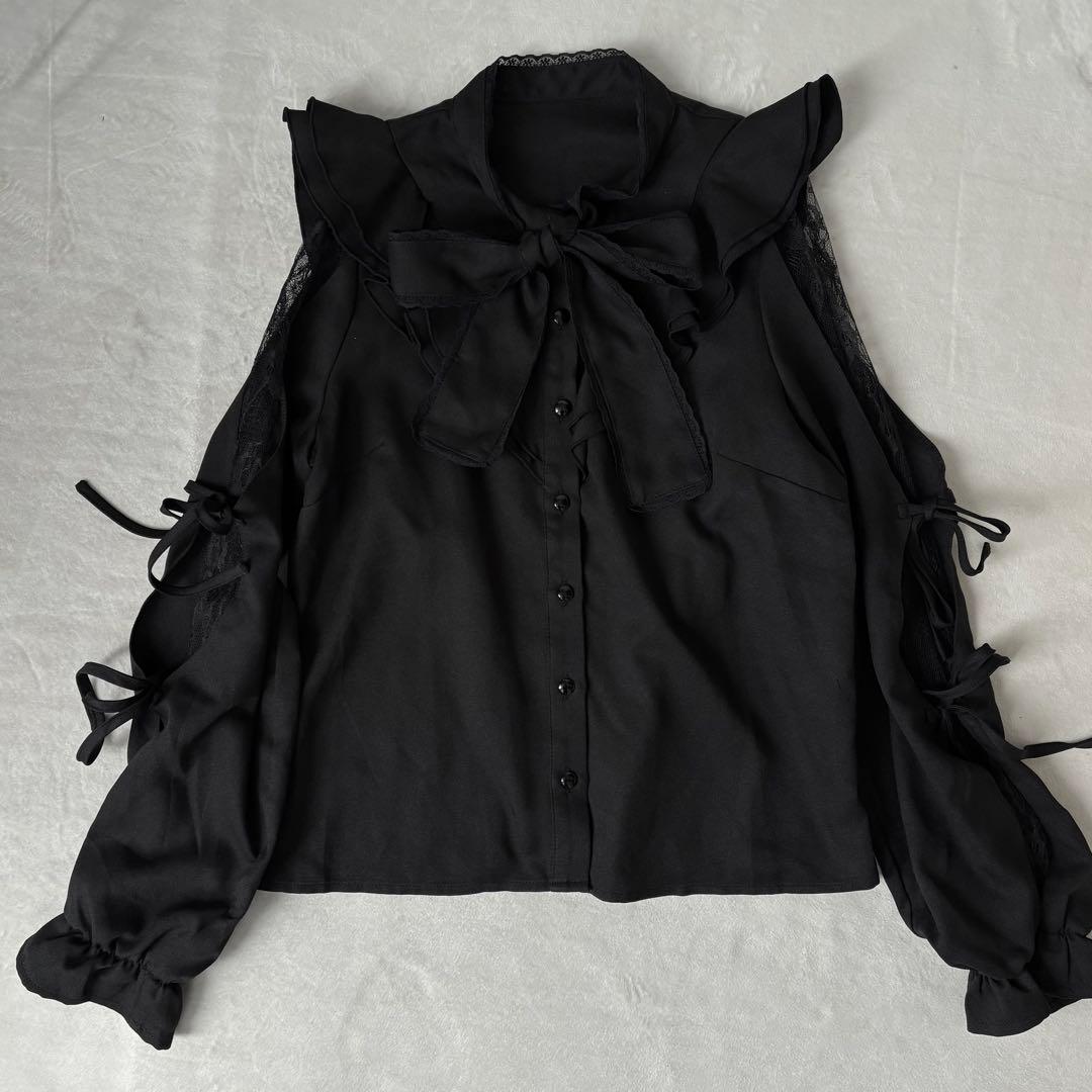 地雷 マーズ mars リボン ブラウス チェックスカパン セットアップ 十字架