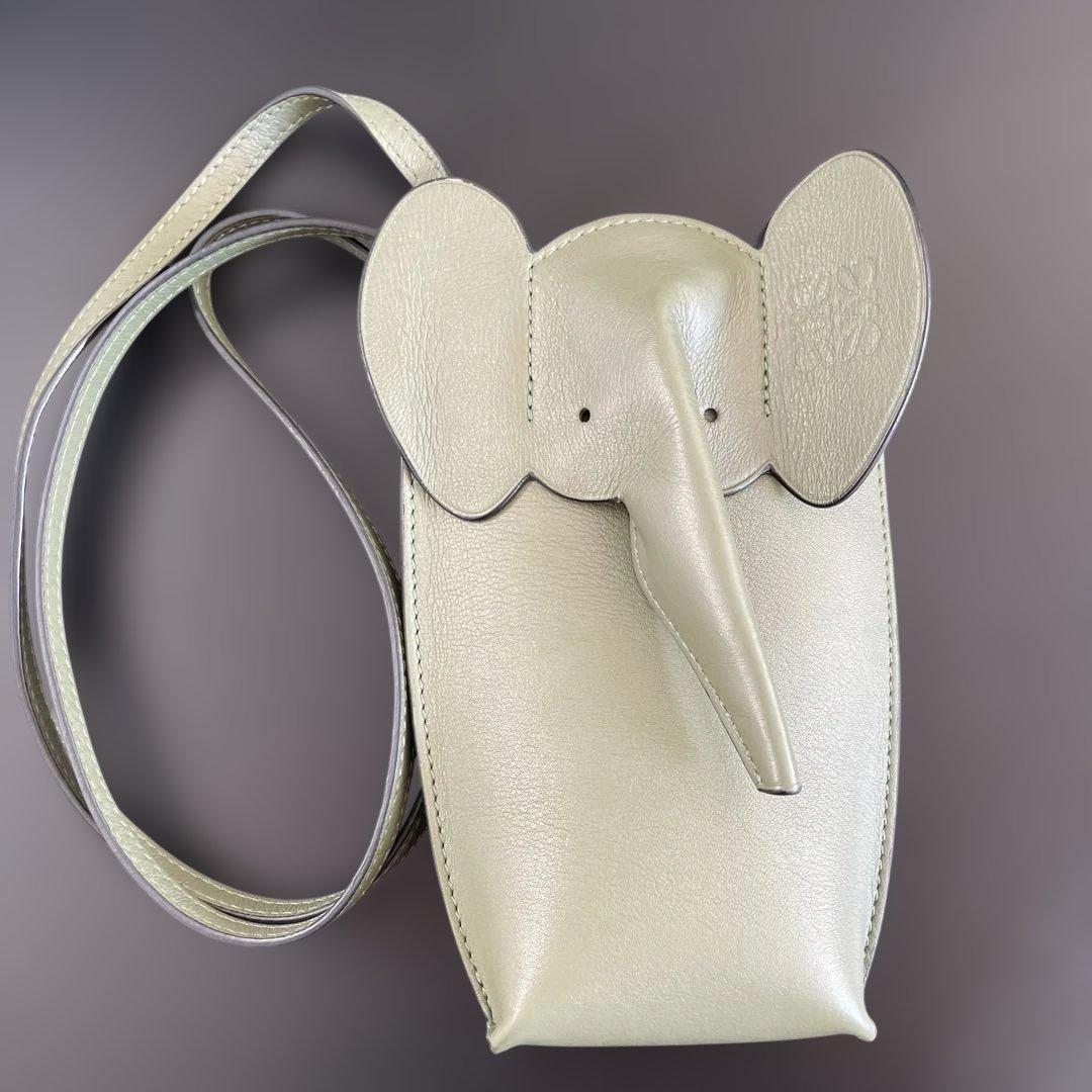 【ピノ】ロエベ　エレファント ポケット　ショルダーバッグ　グリーン