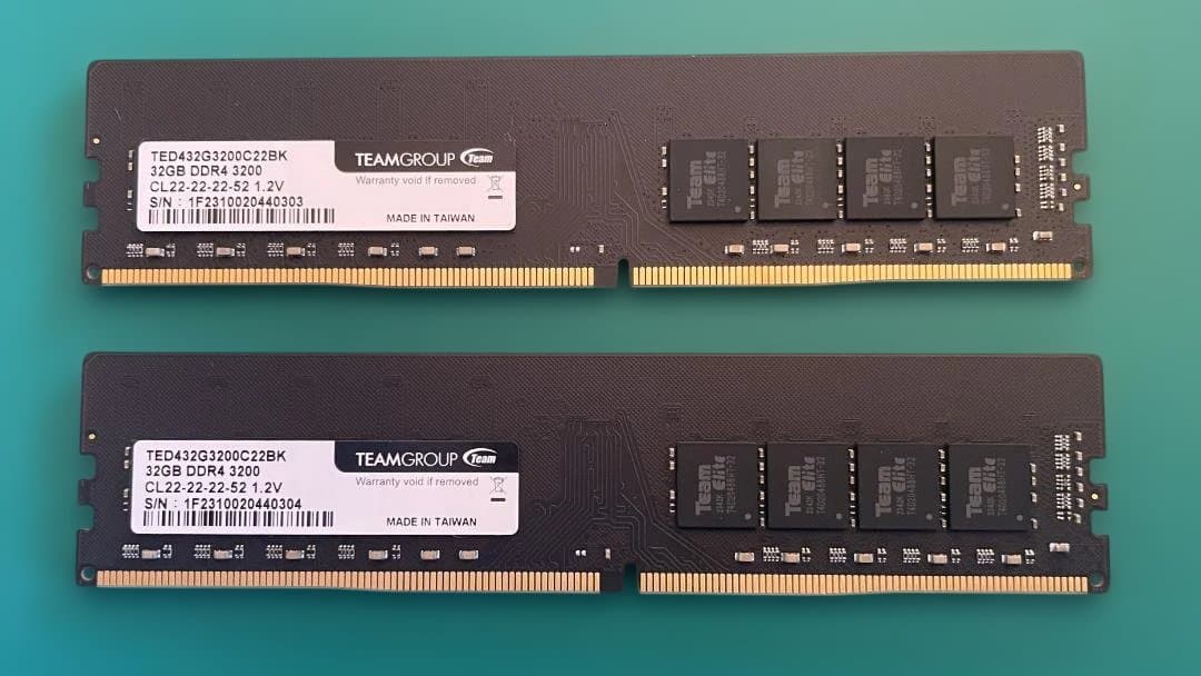 【動作品】TEAMGROUP 32GB DDR4 3200
