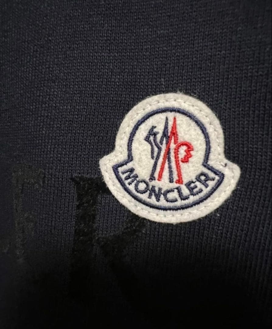 MONCLER ロゴパッチ スウェット ネイビー S