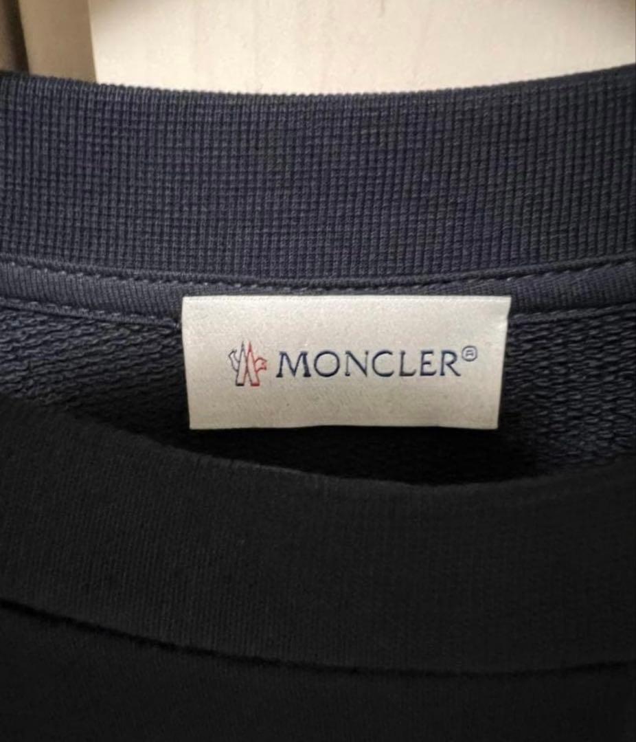 MONCLER ロゴパッチ スウェット ネイビー S