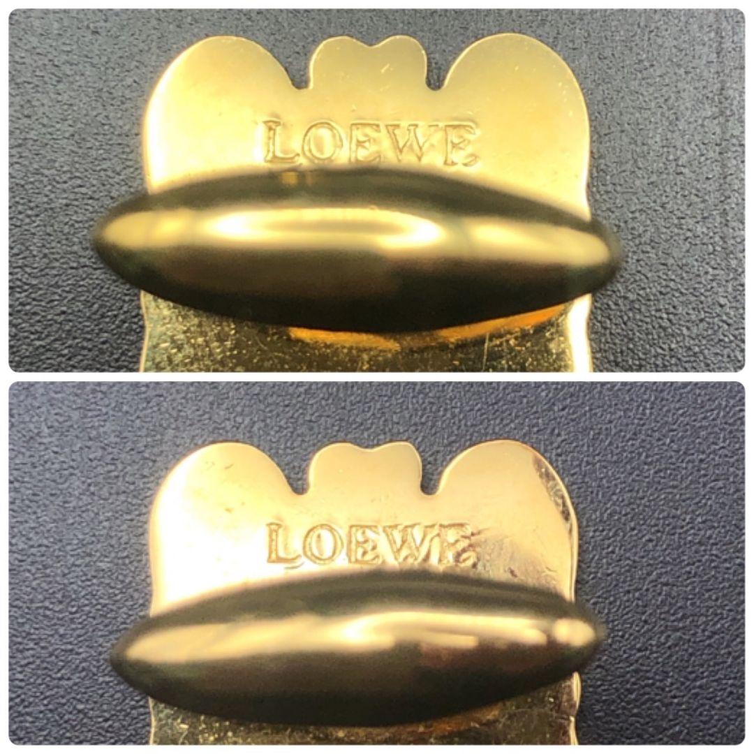 【美品】LOEWE ロエベ アナグラム ゴールド×ブラック カフリンクス カフス
