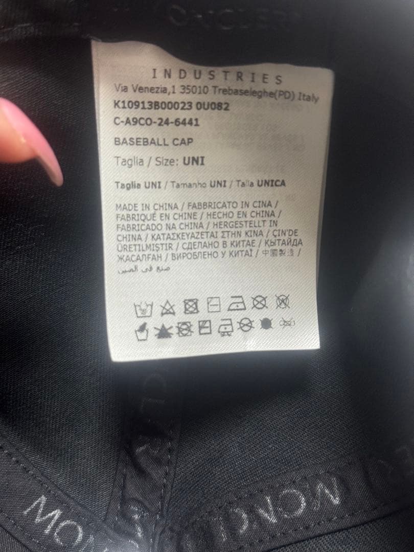 【新品未使用】MONCLER モンクレール ベースボール ロゴ キャップ 黒