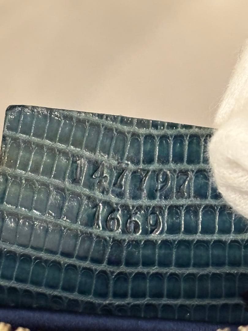 GUCCI グッチ グラム リザードスキン ブルー スパンコール バッグ