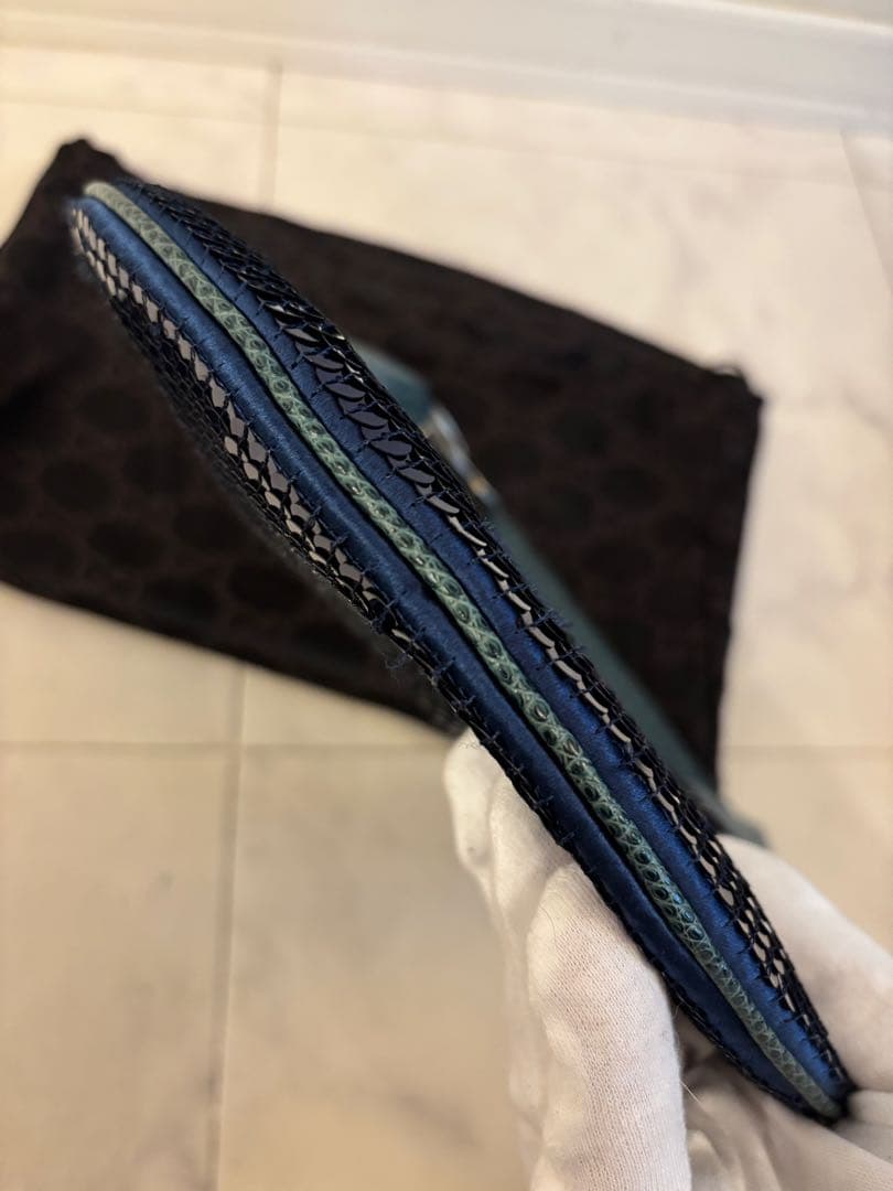 GUCCI グッチ グラム リザードスキン ブルー スパンコール バッグ