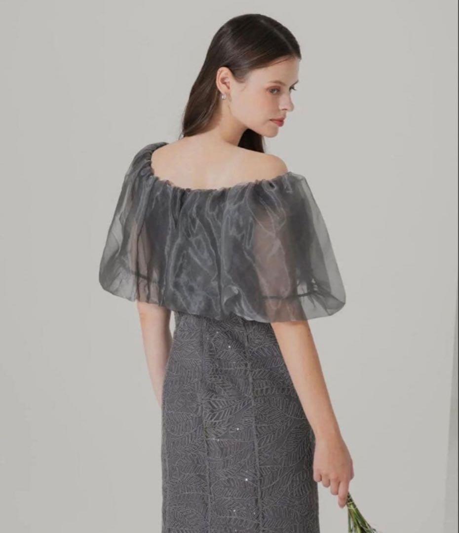 Leja「2WAYオフショルダーパフスリーブマーメイドワンピースロングドレス」