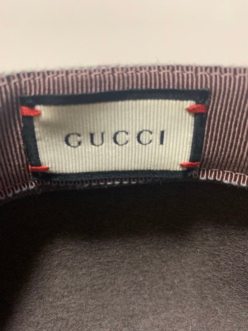 【GUCCI】GUCCI グレー ベレー帽　グッチ　帽子