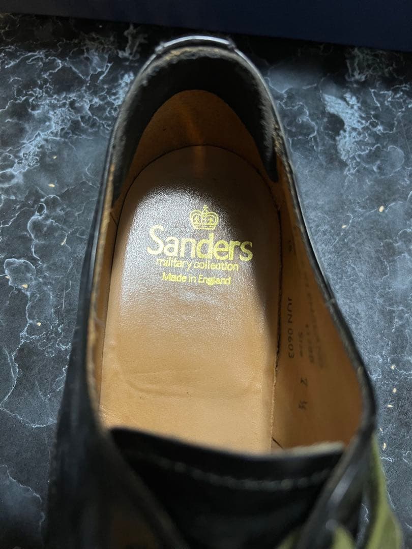 【美品】サンダース 1128Bミリタリーダービーシューズ BLACK 7H