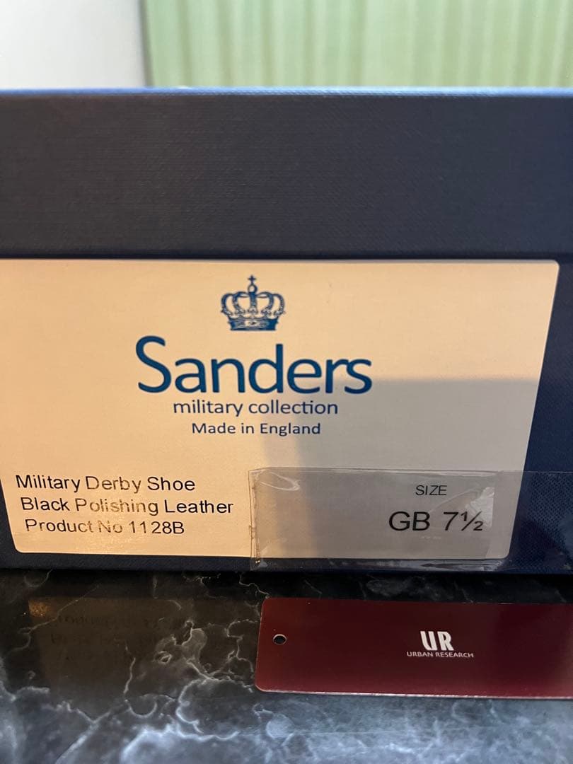 【美品】サンダース 1128Bミリタリーダービーシューズ BLACK 7H