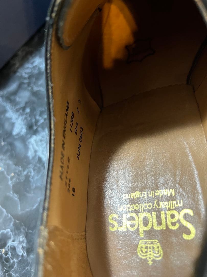 【美品】サンダース 1128Bミリタリーダービーシューズ BLACK 7H