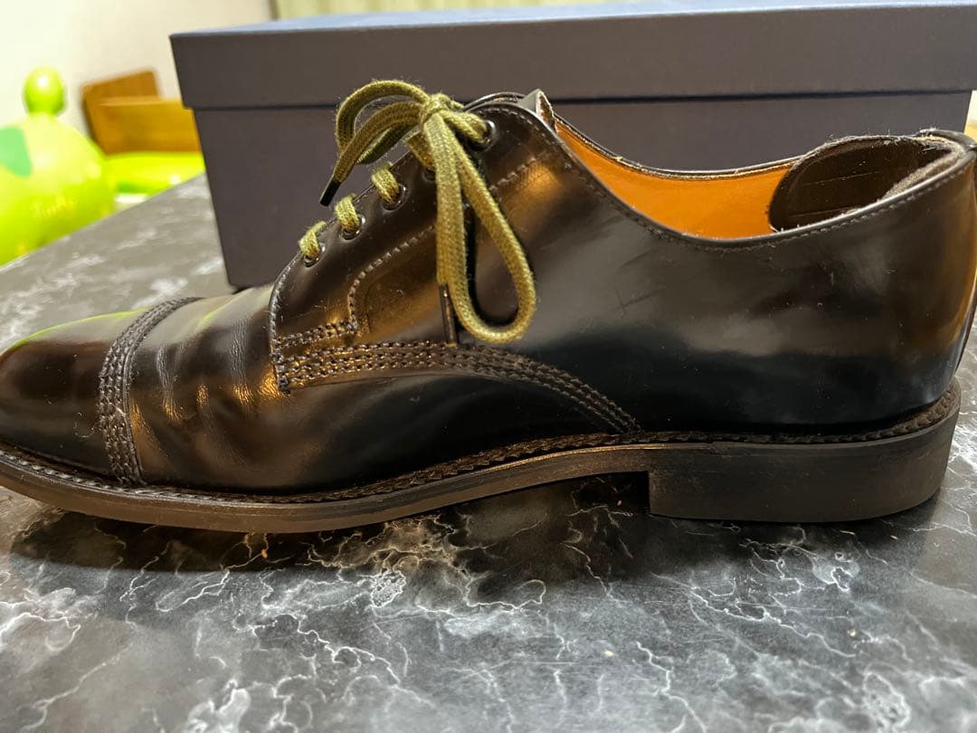 【美品】サンダース 1128Bミリタリーダービーシューズ BLACK 7H