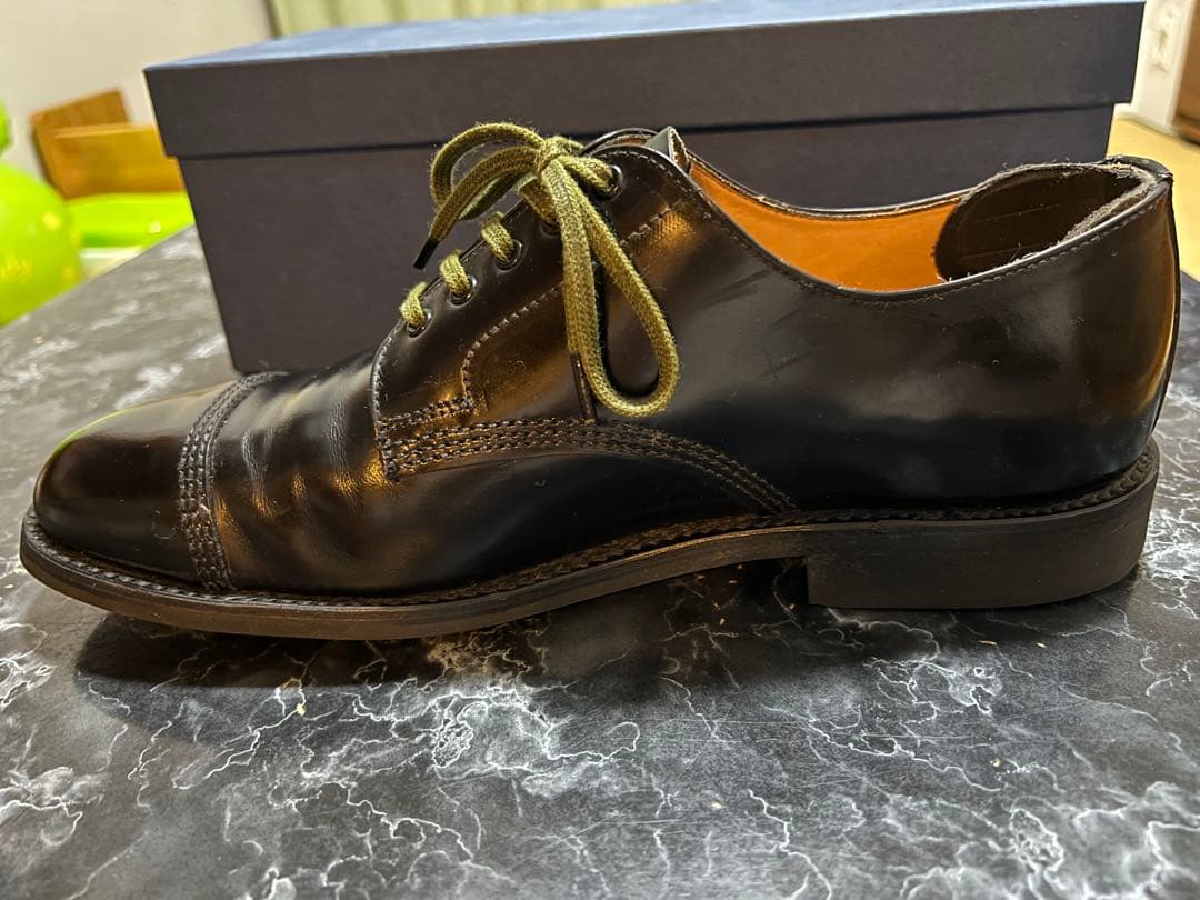 【美品】サンダース 1128Bミリタリーダービーシューズ BLACK 7H