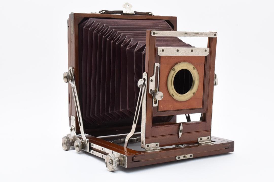 【希少な木製カメラ】ヤマザキ YAMAZAKI 大判カメラ ピントグラス付