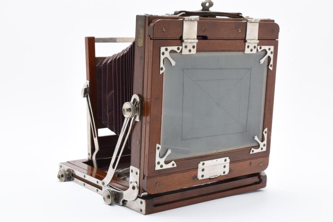 【希少な木製カメラ】ヤマザキ YAMAZAKI 大判カメラ ピントグラス付