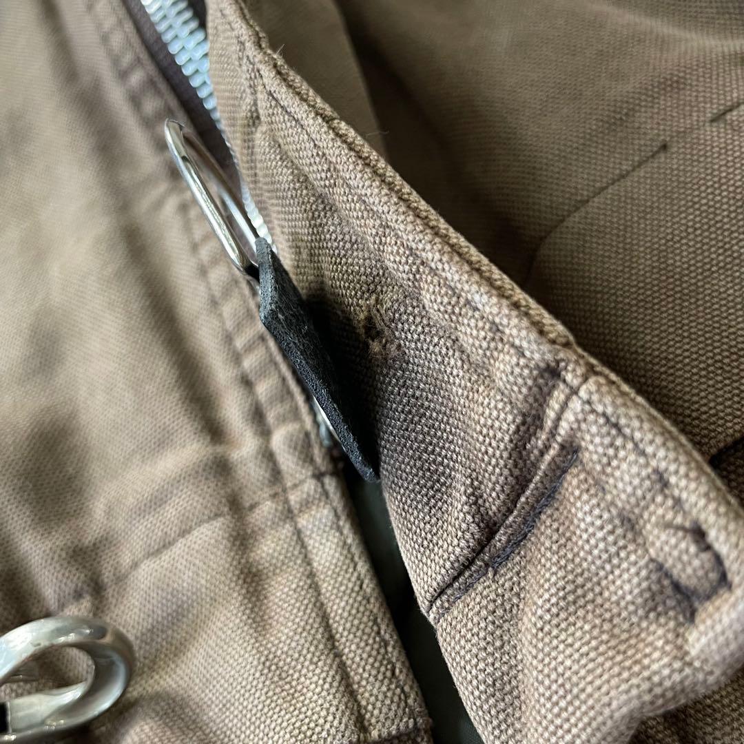 90-'s vintageダック地 ファイヤーマンジャケット ブラウン フェード