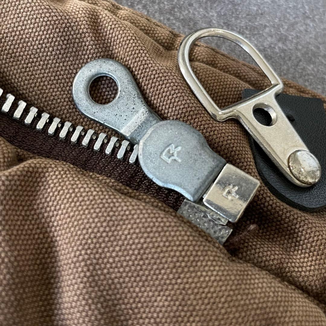 90-'s vintageダック地 ファイヤーマンジャケット ブラウン フェード