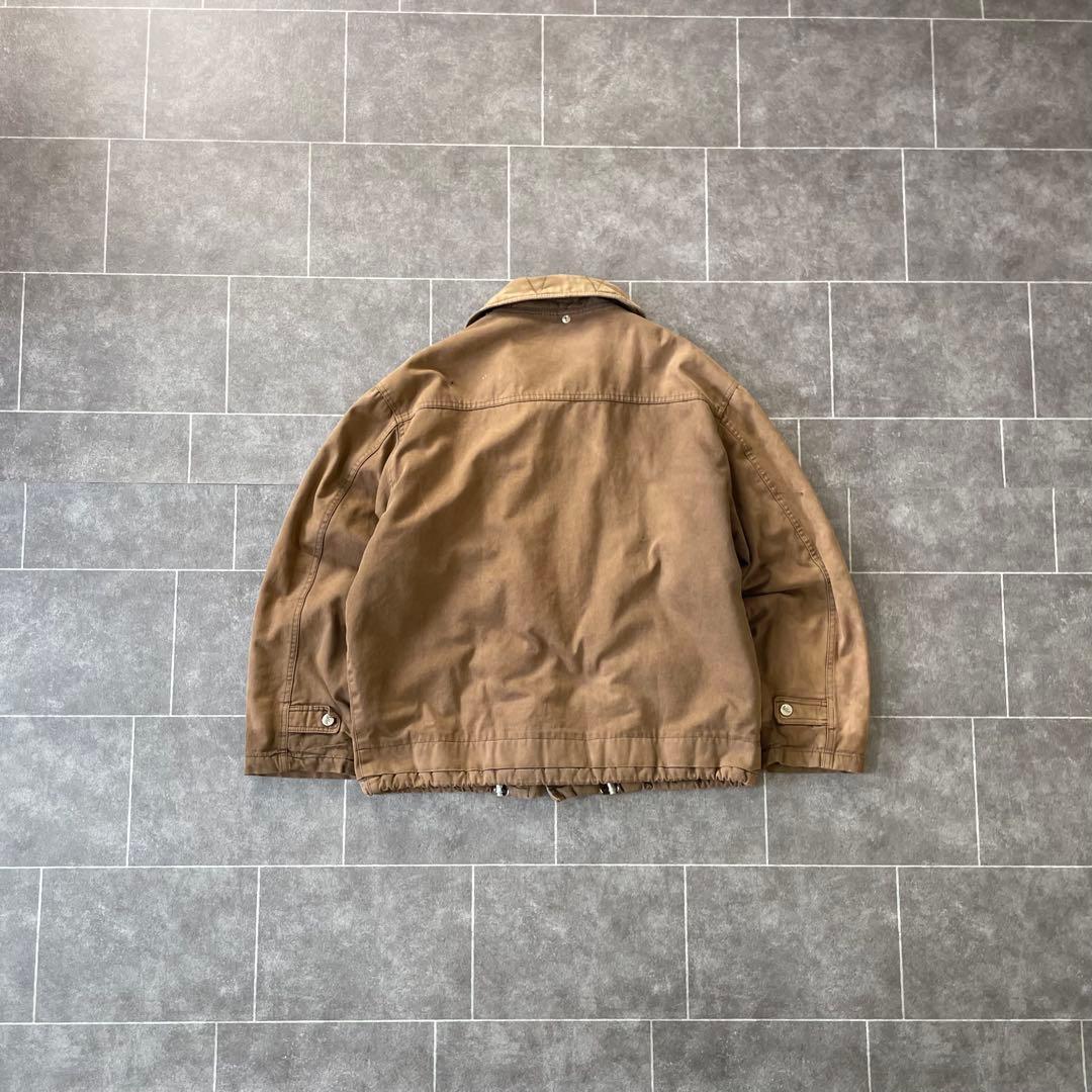 90-'s vintageダック地 ファイヤーマンジャケット ブラウン フェード