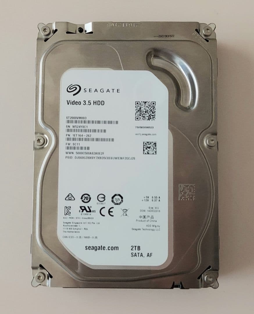 【美品！内蔵HDD】Seagate　内蔵 ハードディスク　2TB　3.5インチ
