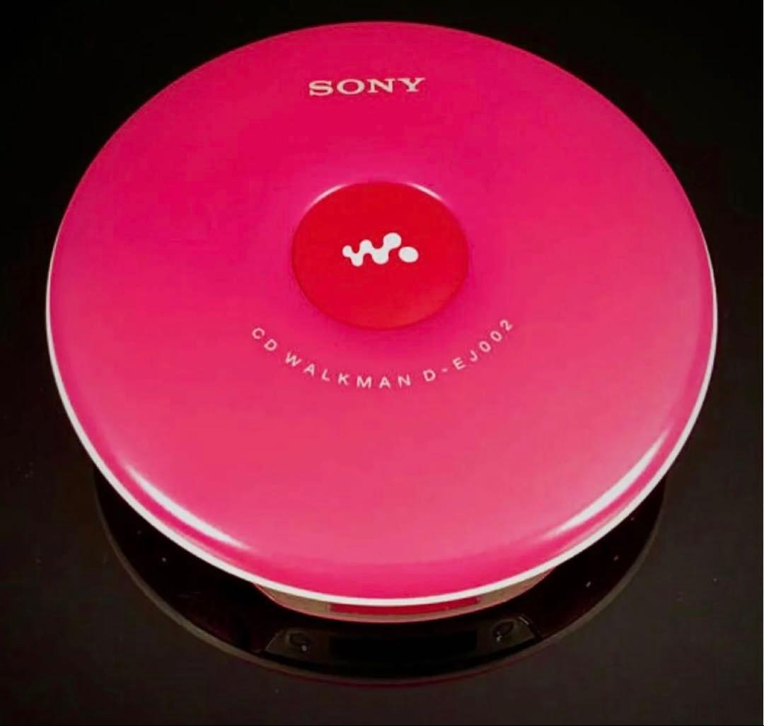 SONY CDプレイヤー、D-EJ002、pink色 (整備済み、完動超美品)