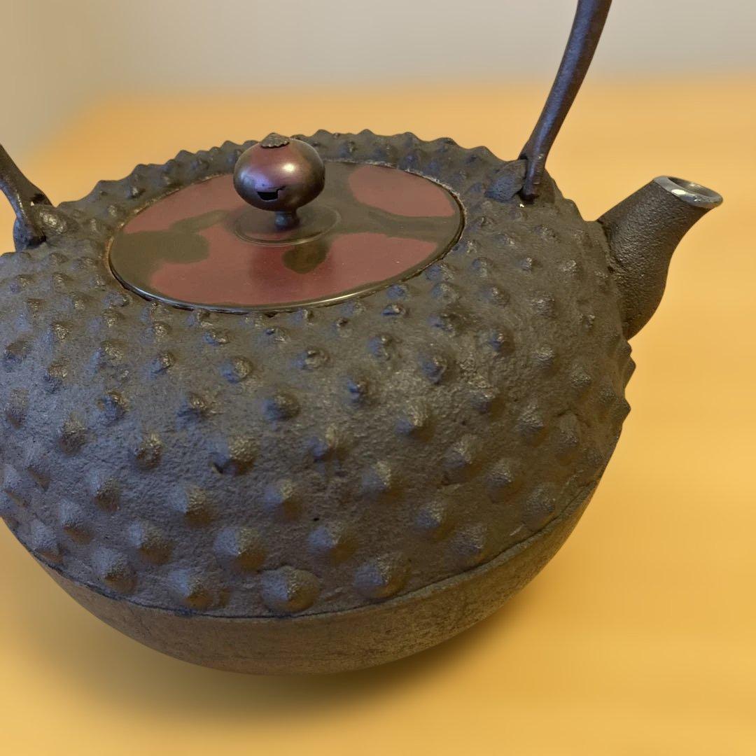 茶道具　龍文堂 あられ打　鉄瓶