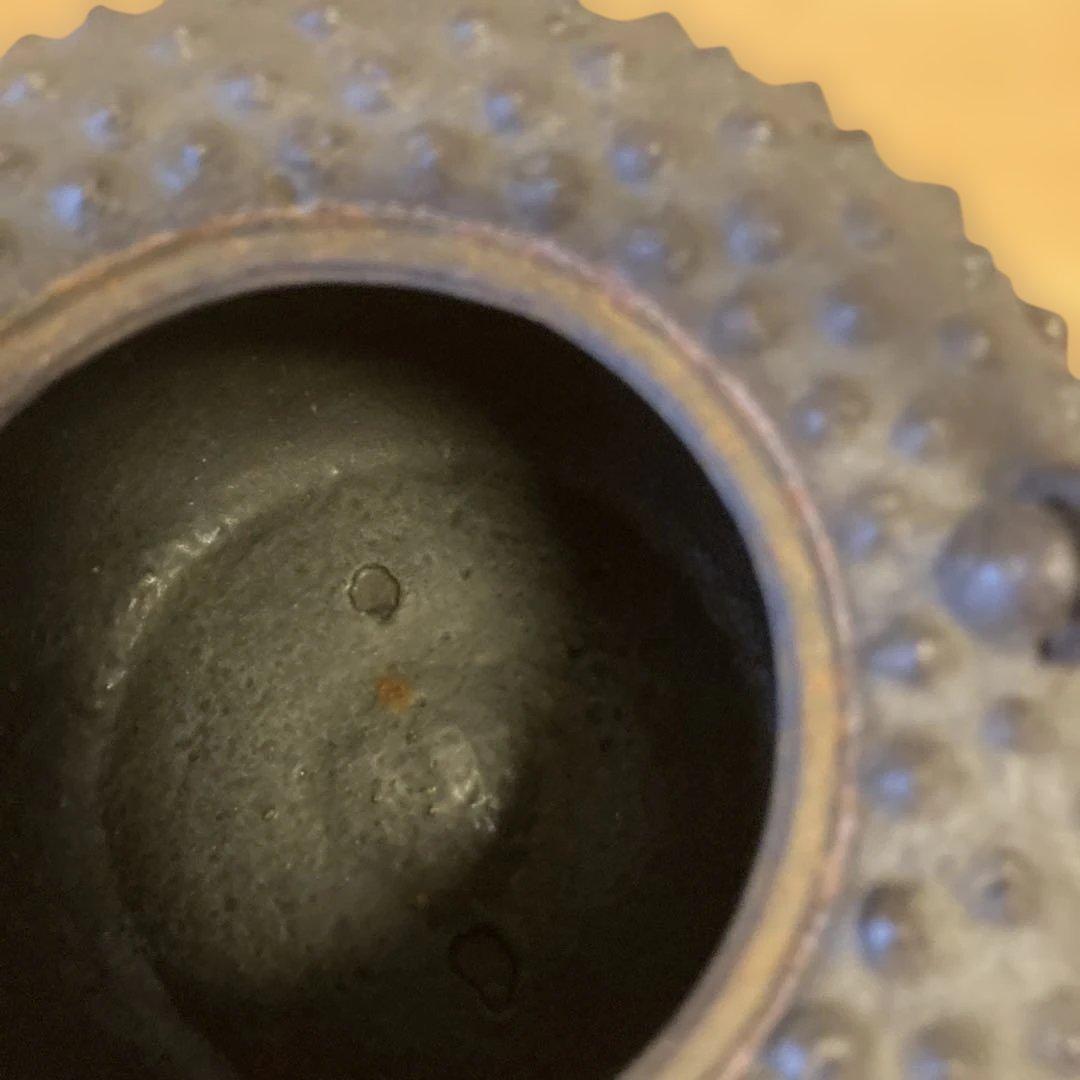 茶道具　龍文堂 あられ打　鉄瓶