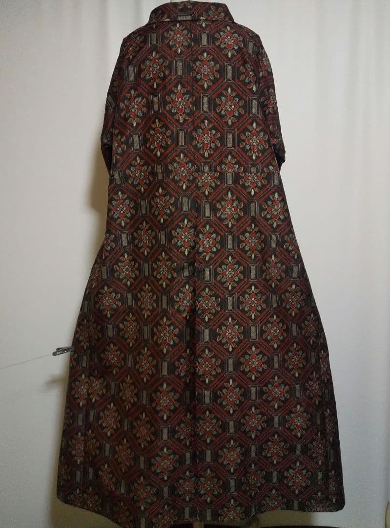 着物リメイク／ドルマン袖／衿付きワンピース★サイズLL～3L