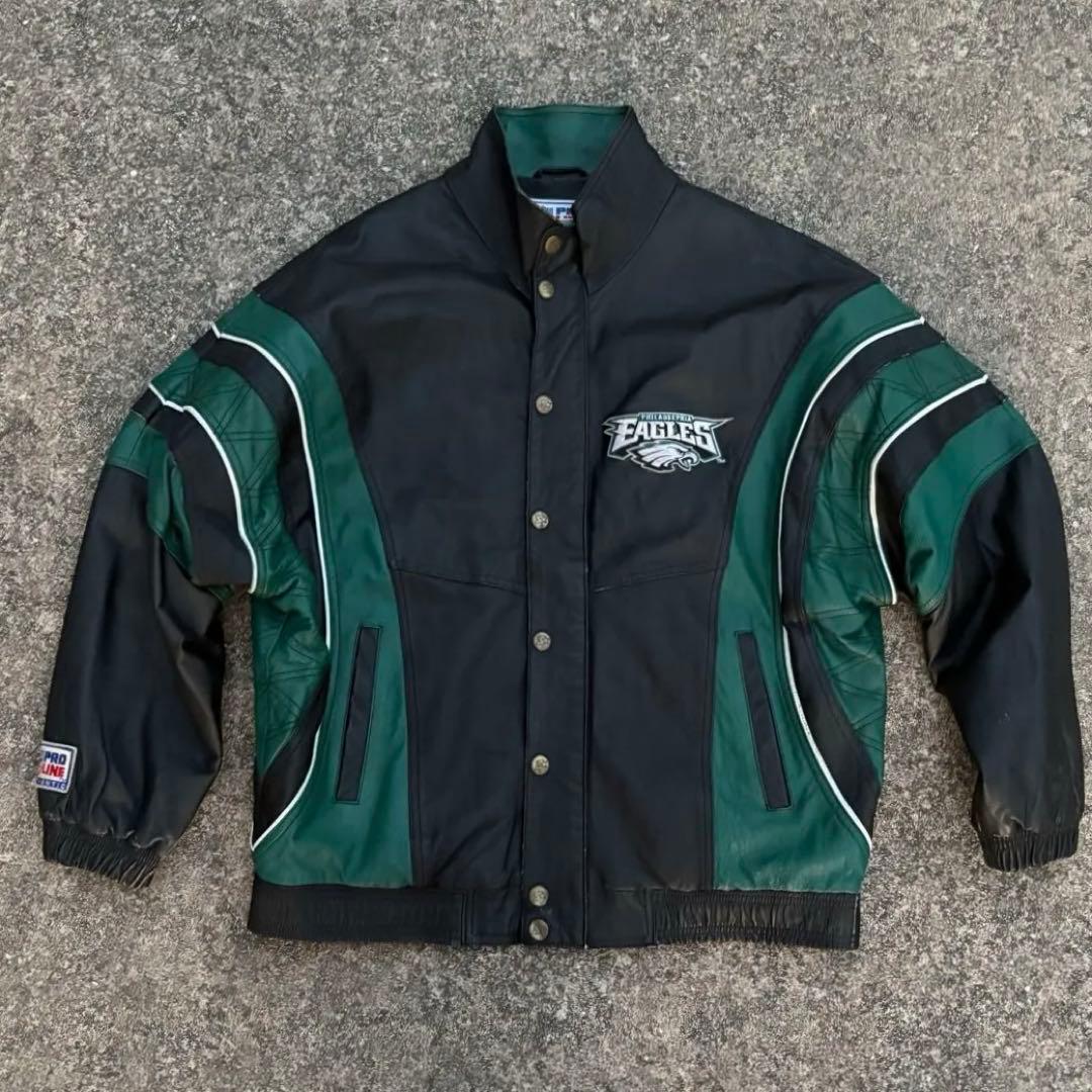 フィラデルフィア・イーグルスNFLオールレザージャケット　激レア　90s