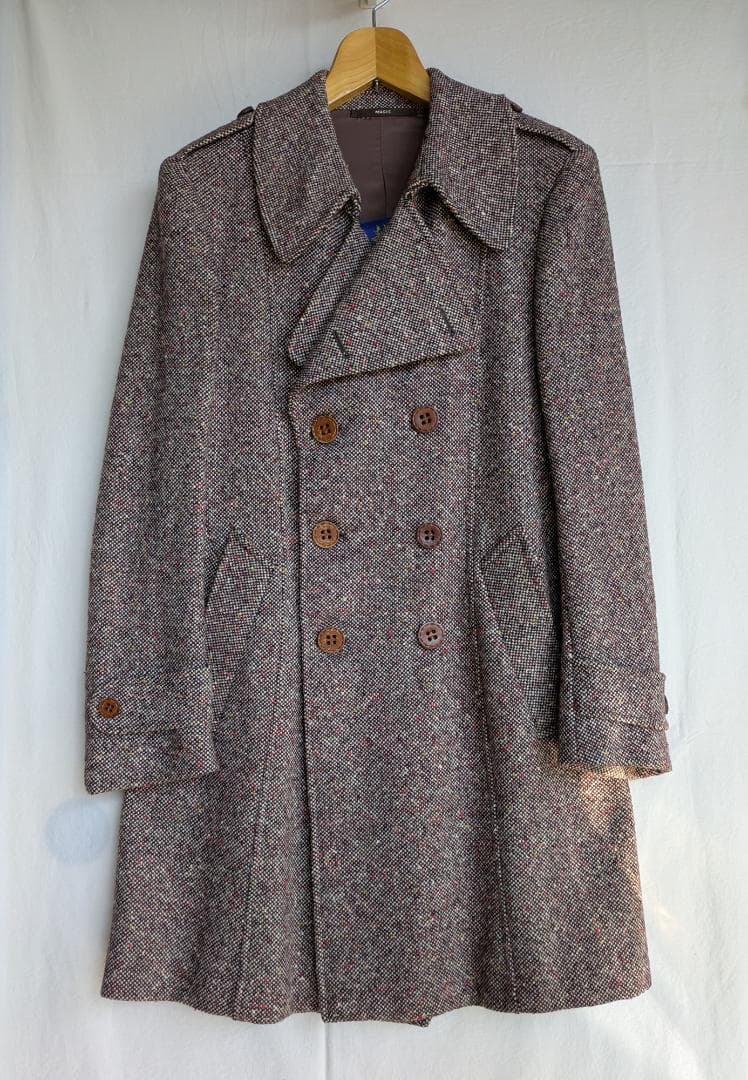 n*o様 Euro Vintage Tweed Coat Double Brea