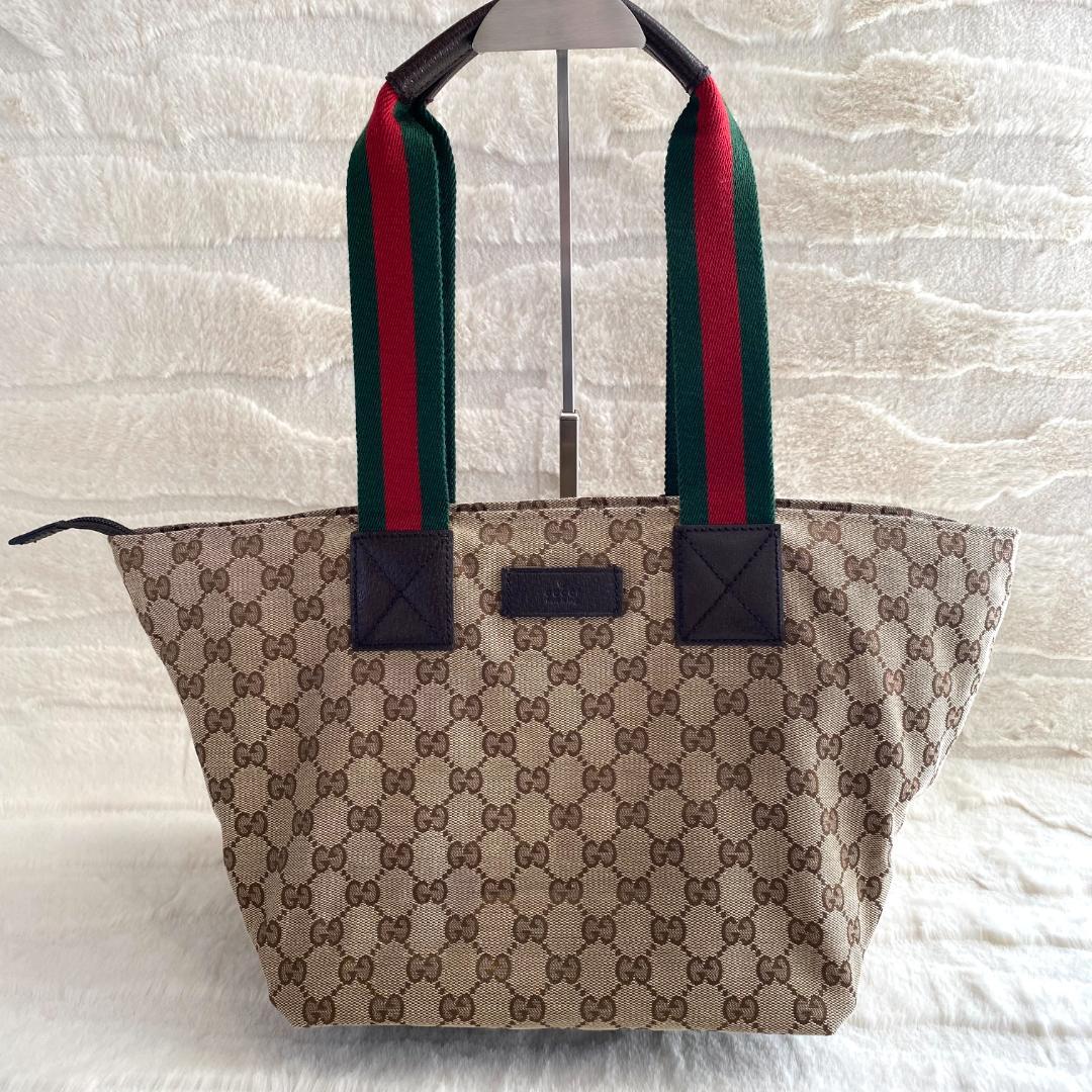 GUCCI シェリーラインGG柄 キャンバス トートバッグ ブラウン 人気モデル