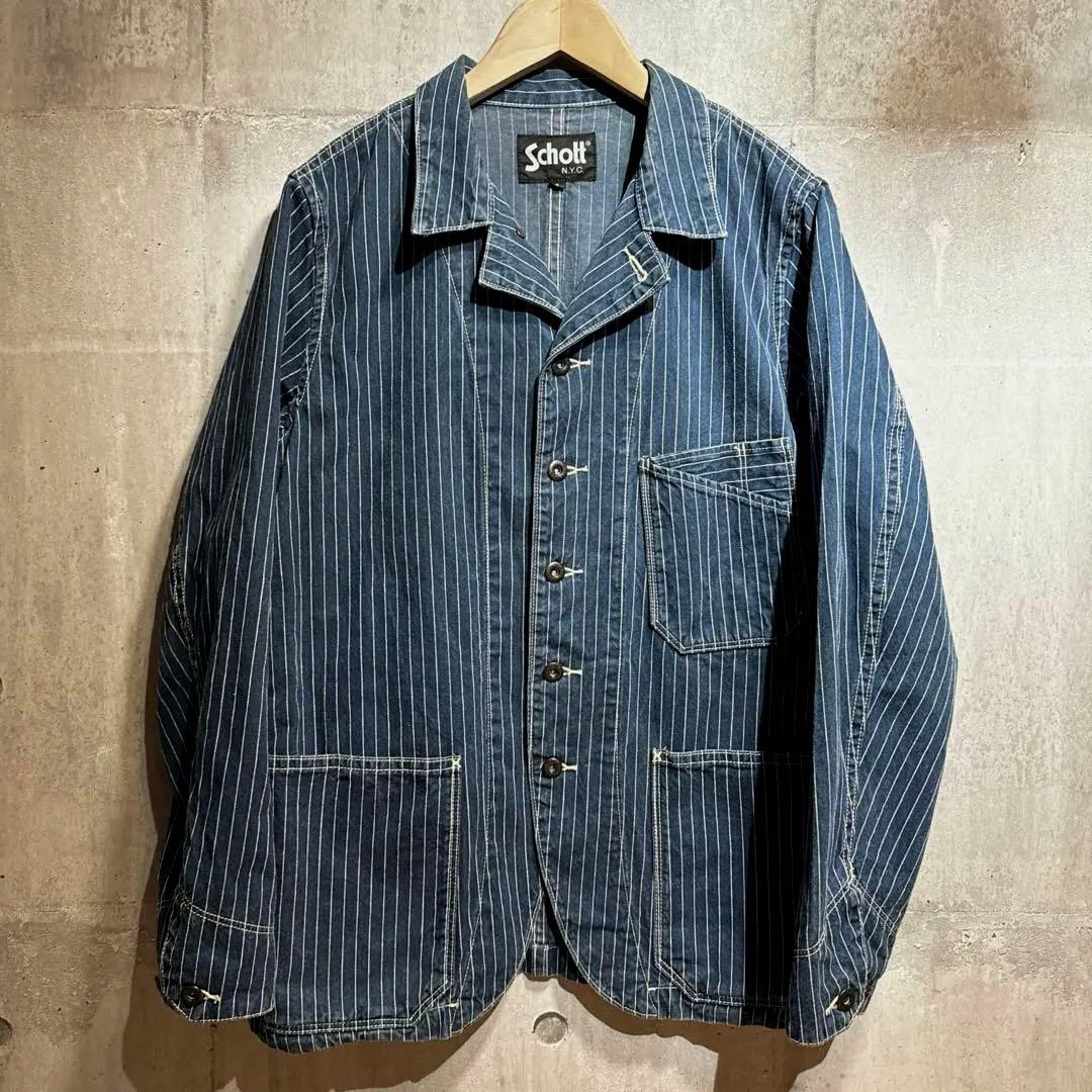 Schott ストライプ カバーオール　ヒッコリー　ウォバッシュ